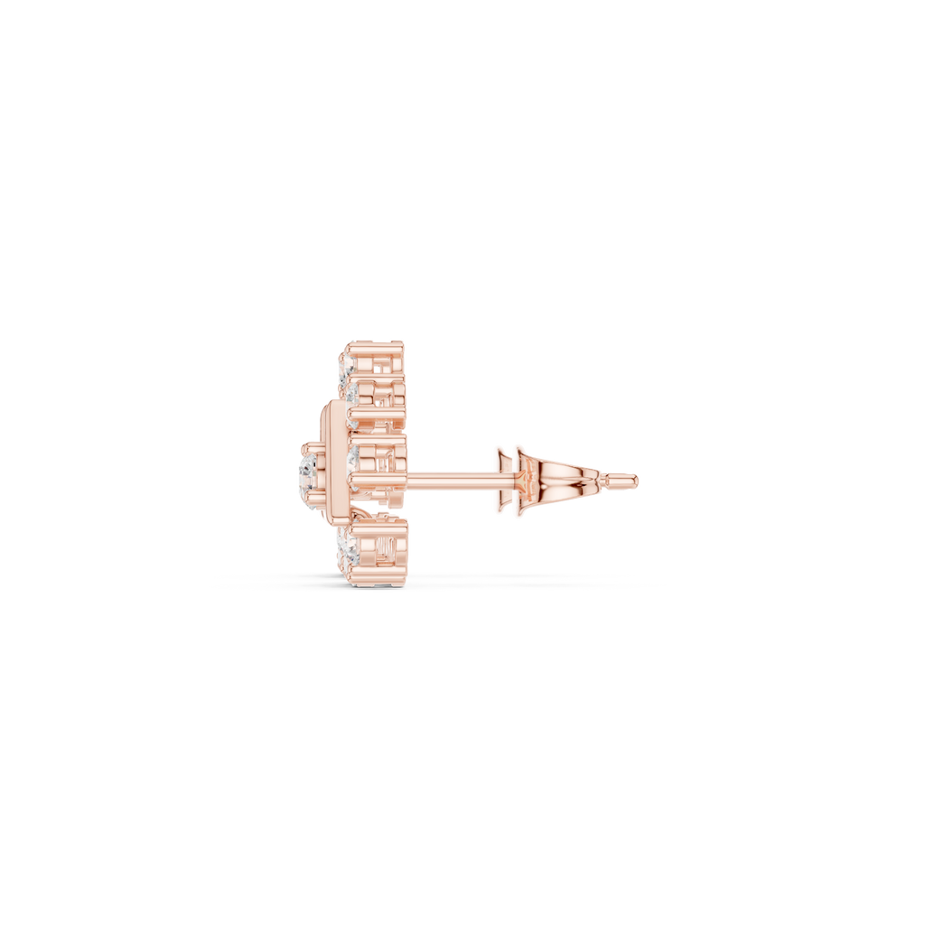 Geometric Triangle Diamond Stud Earrings