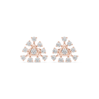 Geometric Triangle Diamond Stud Earrings