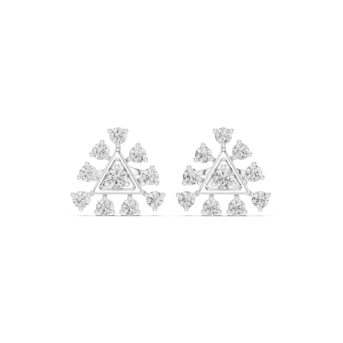 Geometric Triangle Diamond Stud Earrings — Jewelix Atelier
