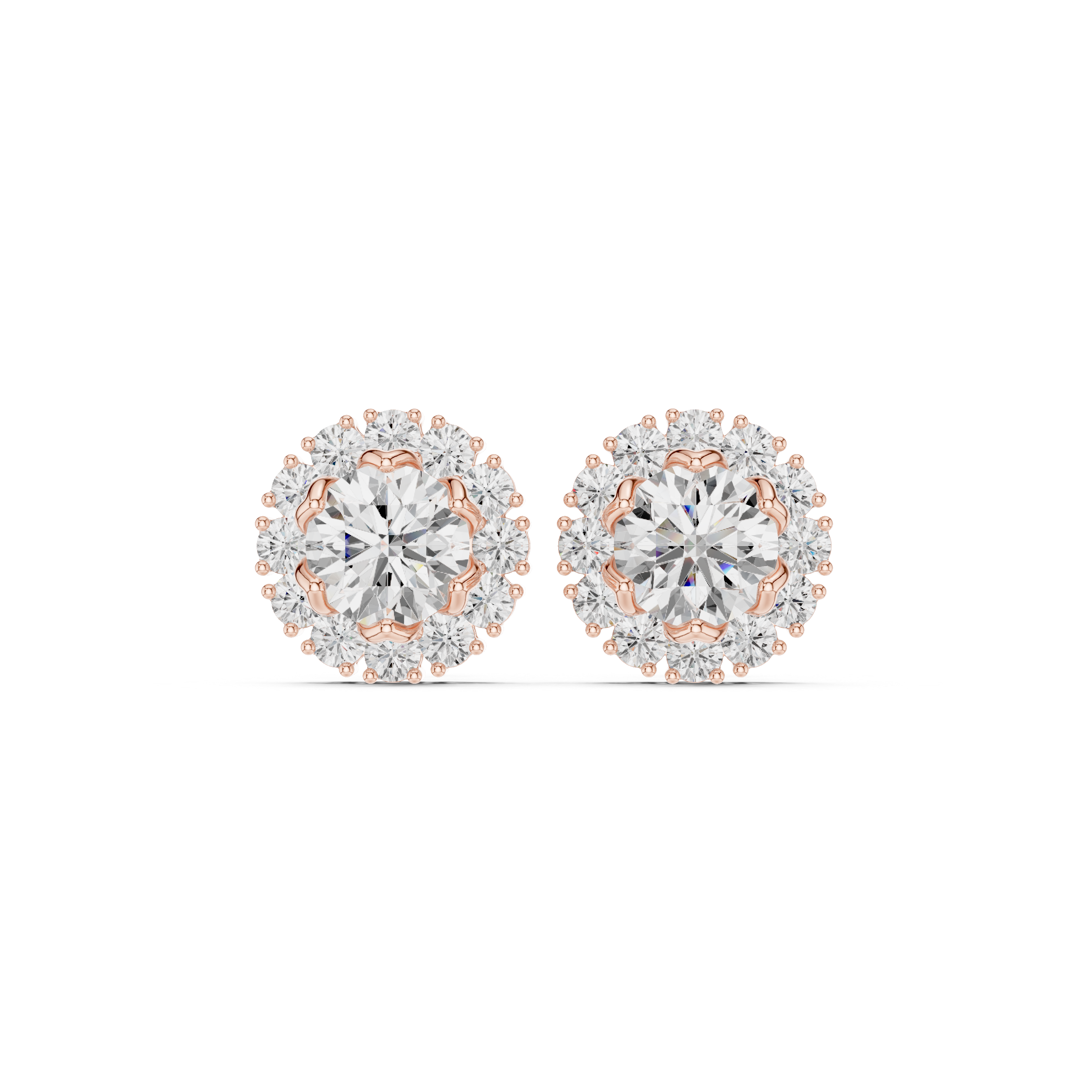 Halo Diamond Stud Earrings