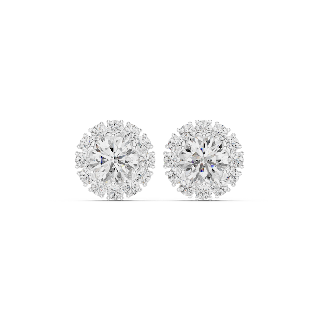 Halo Diamond Stud Earrings