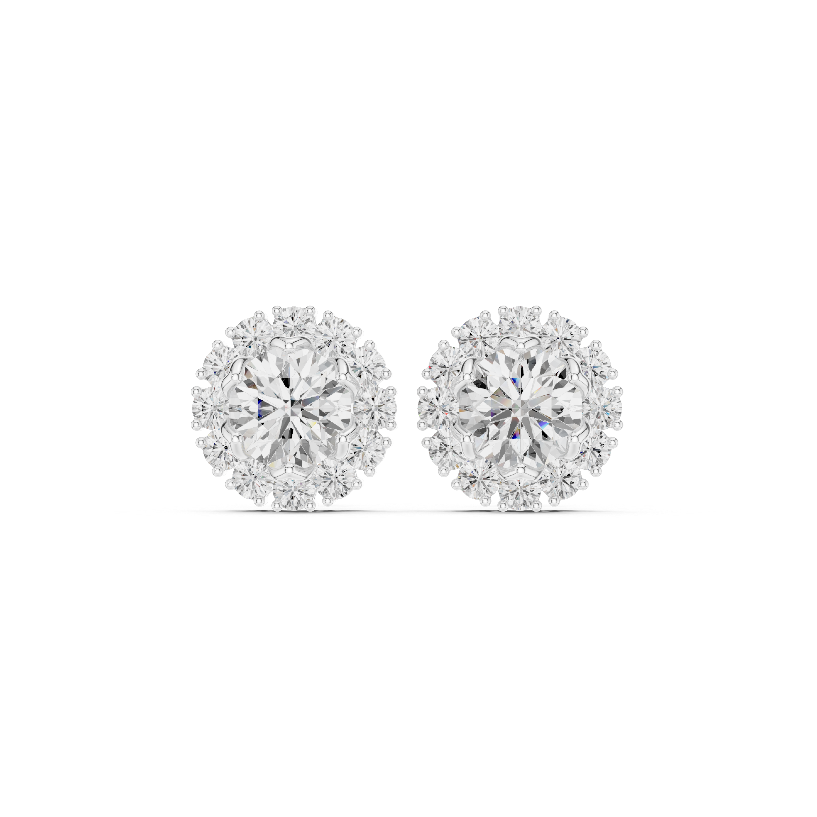 Halo Diamond Stud Earrings