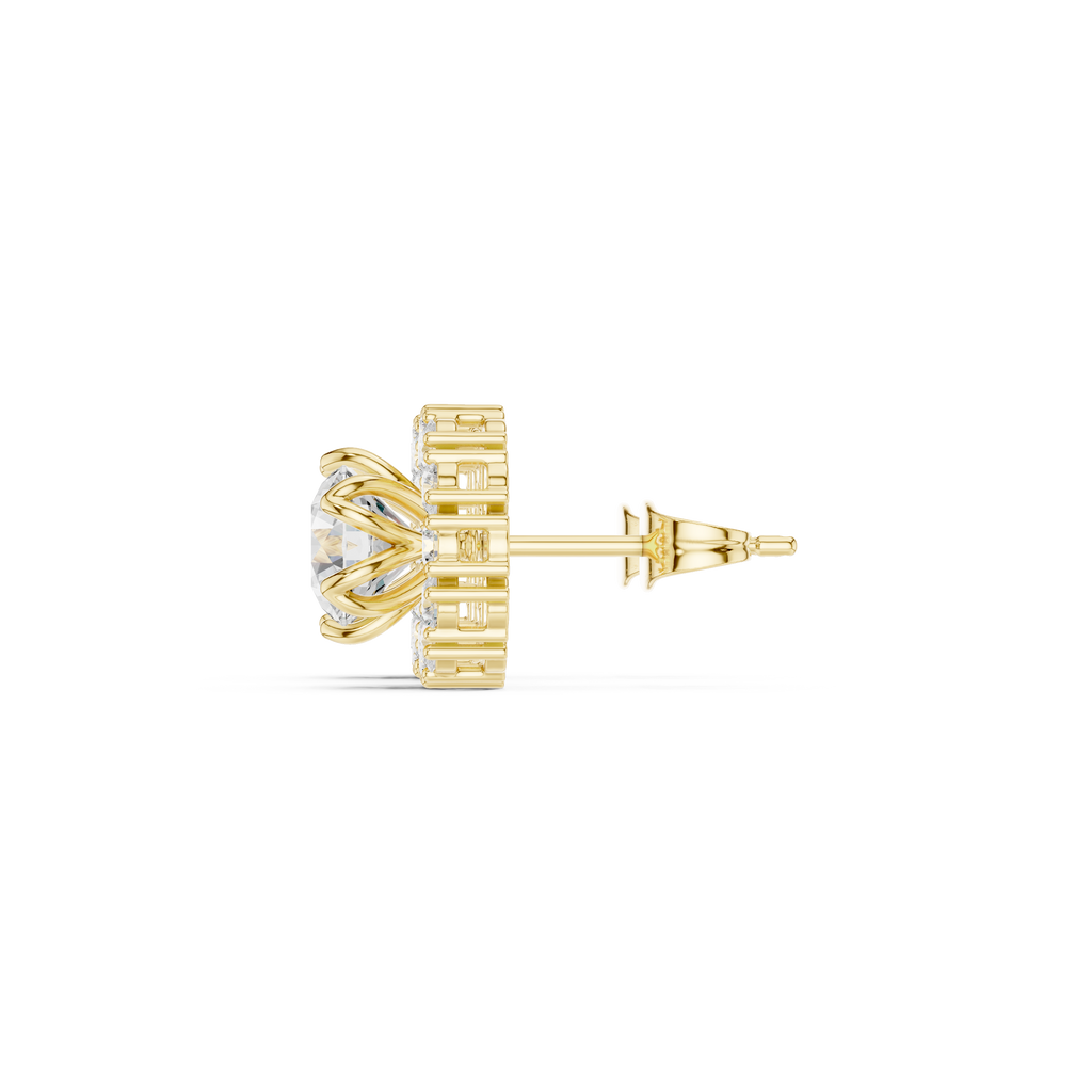 Halo Diamond Stud Earrings