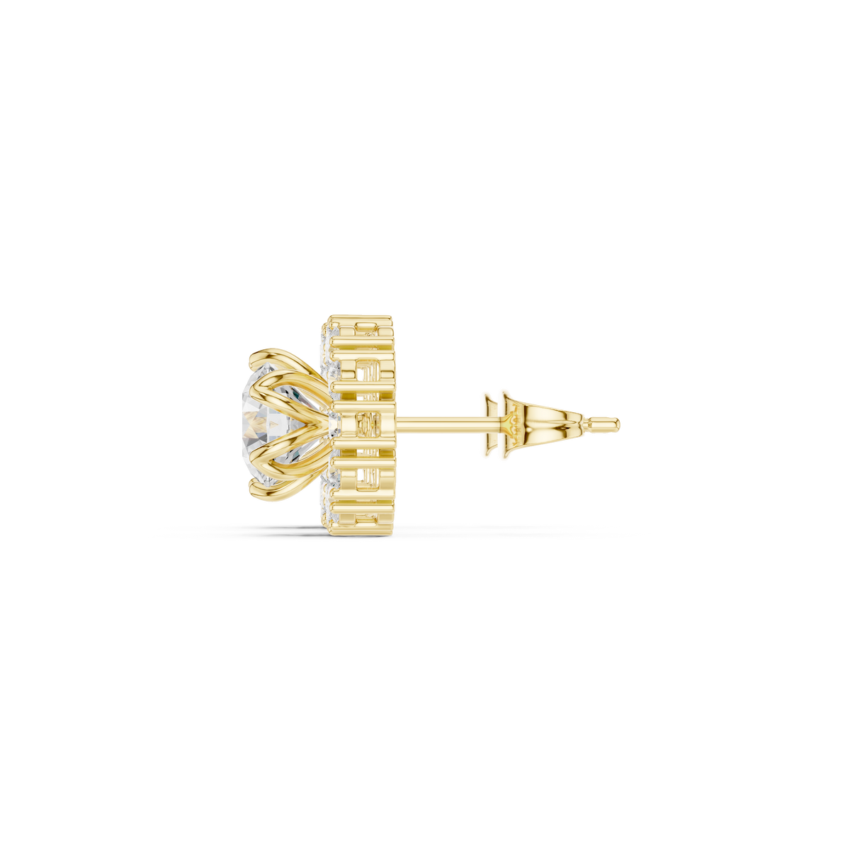 Halo Diamond Stud Earrings, product image — Jewelix Atelier