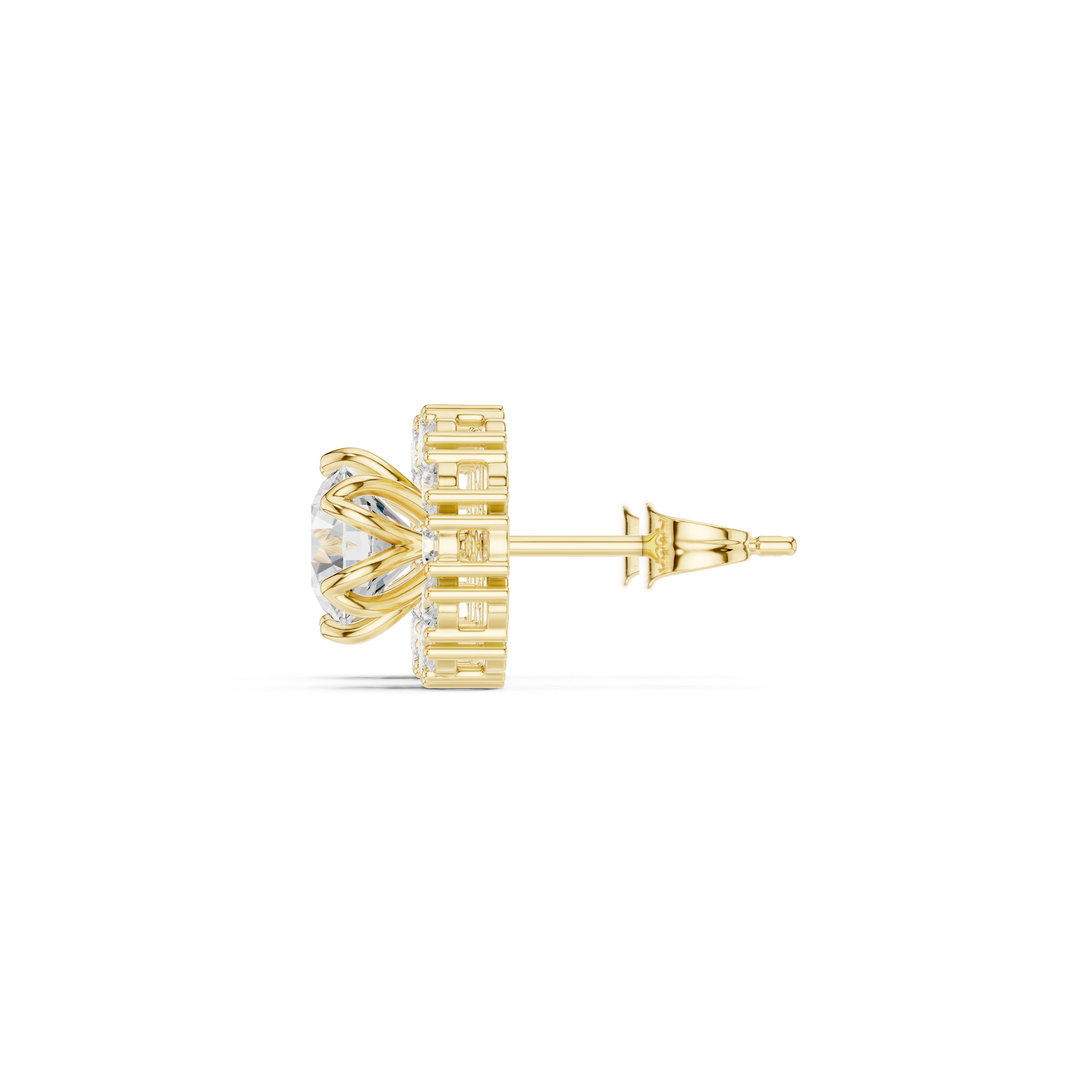 Halo Diamond Stud Earrings