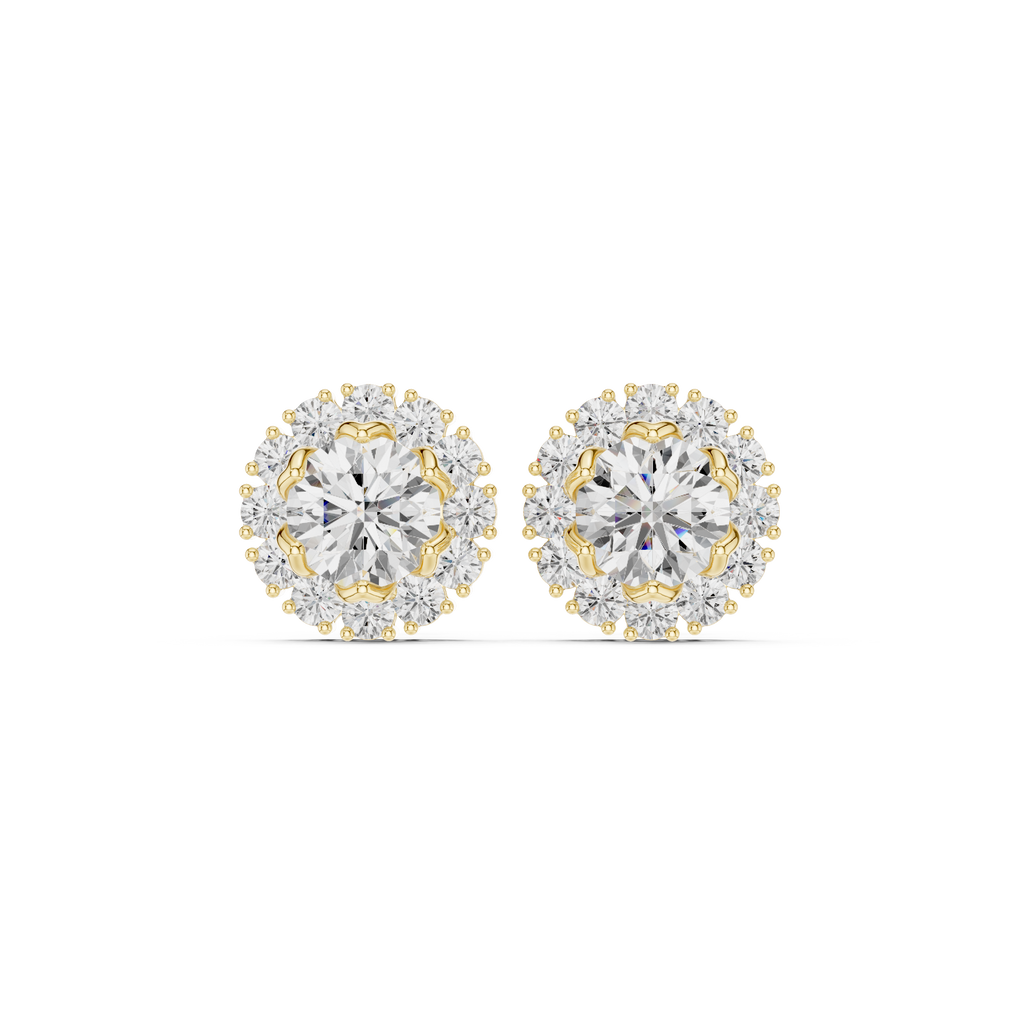 Halo Diamond Stud Earrings