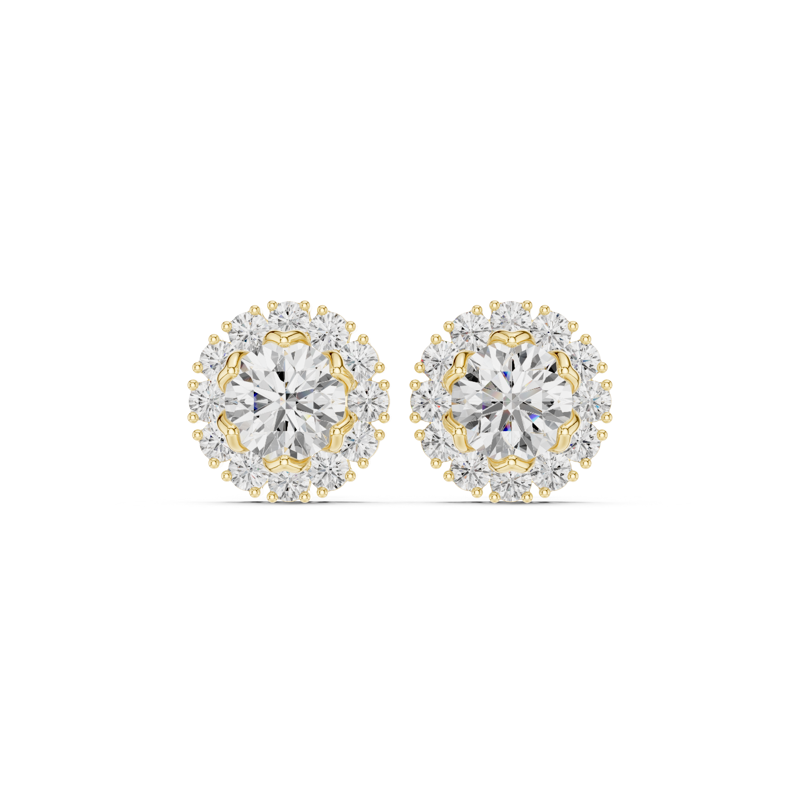Halo Diamond Stud Earrings