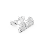 Princess Cut Diamond Cluster Stud Earrings