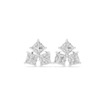 Princess Cut Diamond Cluster Stud Earrings