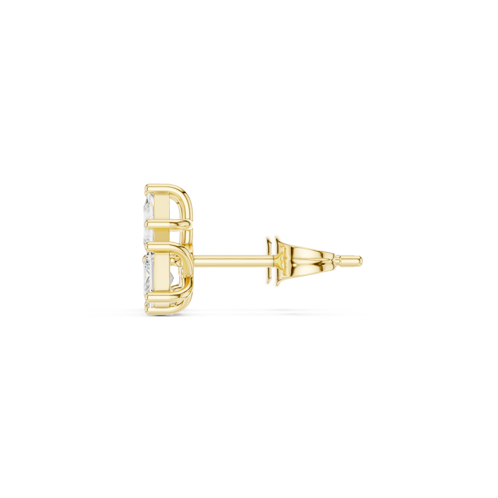 Princess Cut Diamond Cluster Stud Earrings