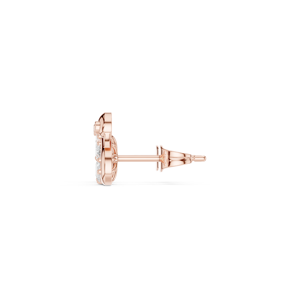 Pear Diamond Swan Stud Earrings