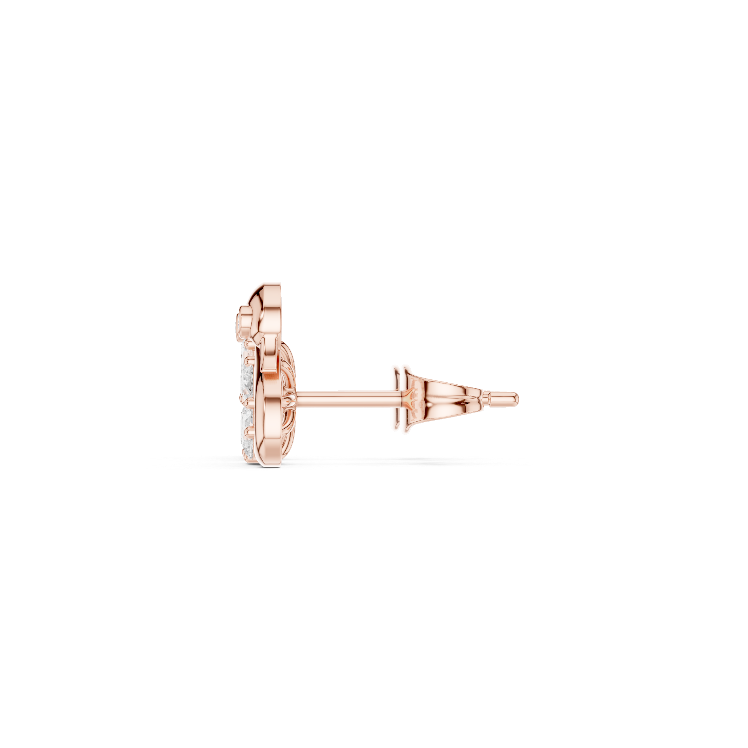 Pear Diamond Swan Stud Earrings
