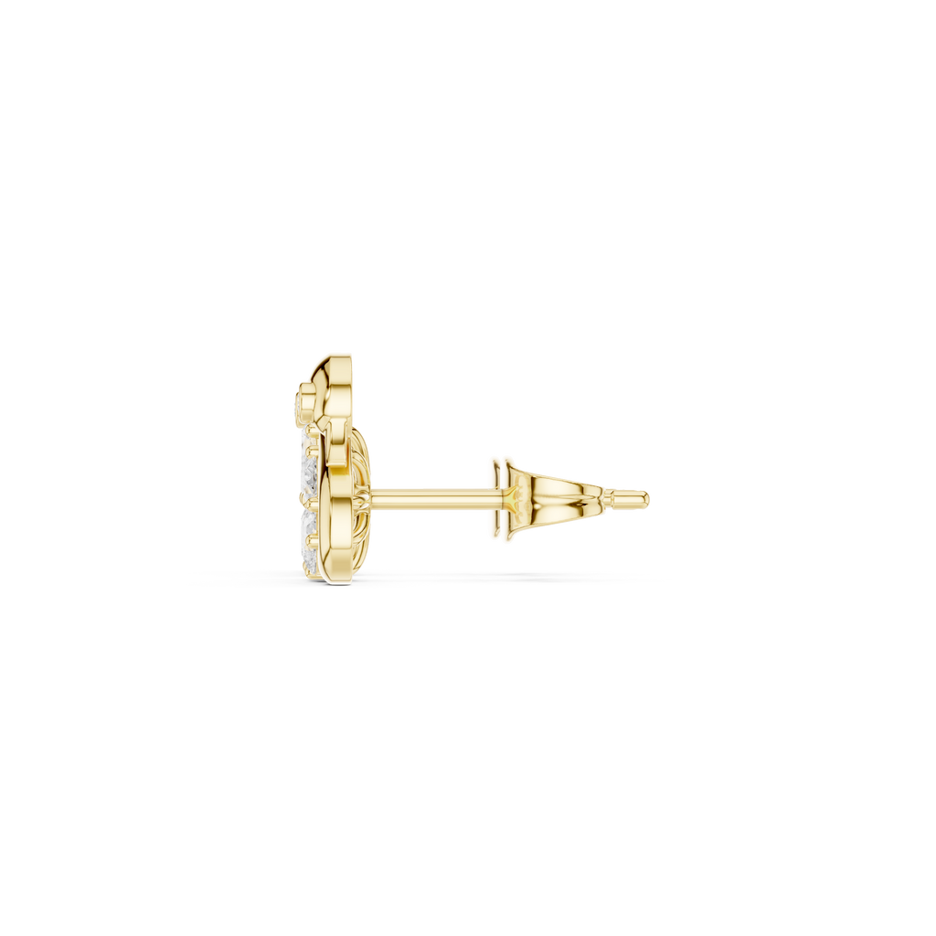 Pear Diamond Swan Stud Earrings