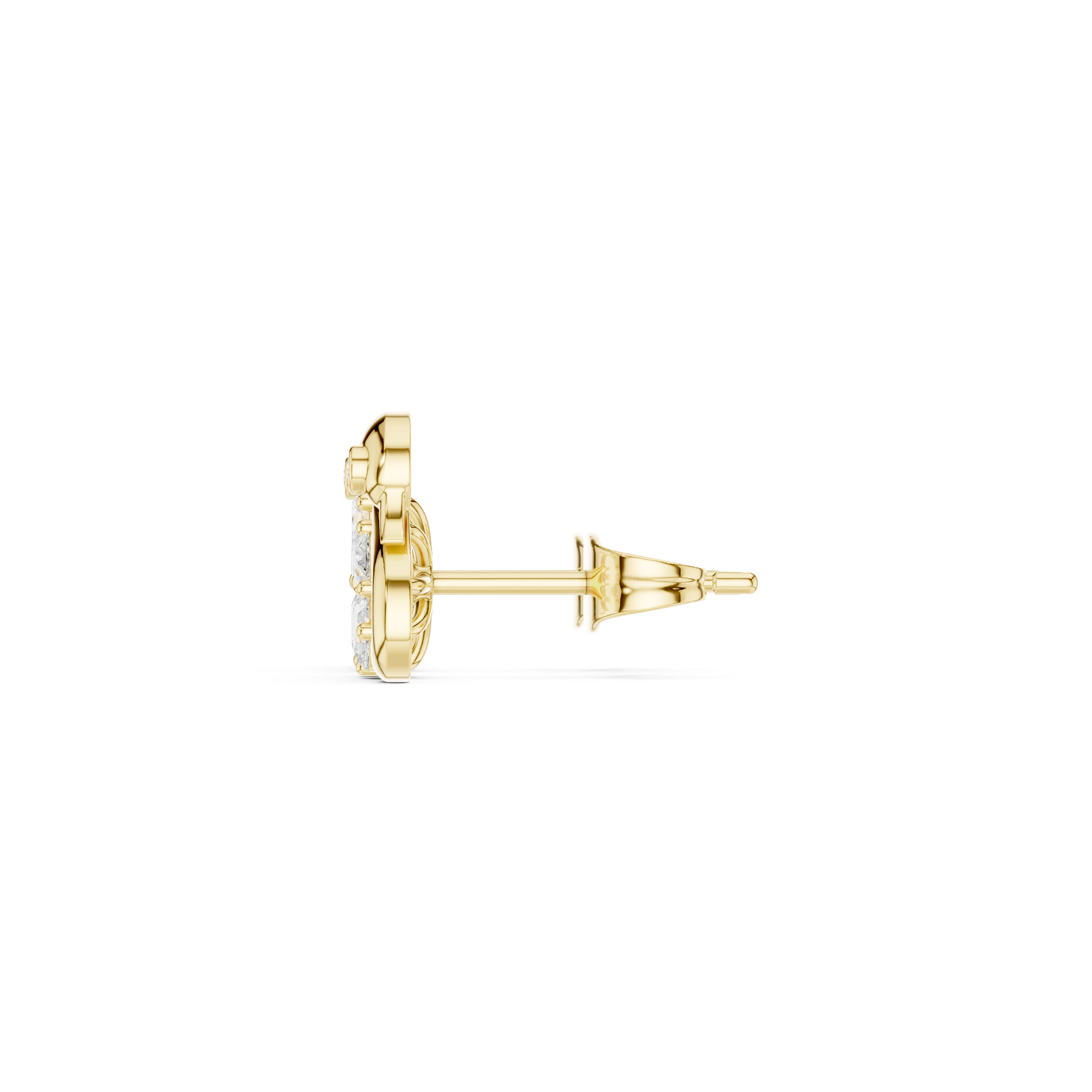 Pear Diamond Swan Stud Earrings