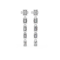Emerald Cut Diamond Linear Bar Stud Earrings