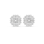 1.64 CT Marquise Diamond Floral Cluster Stud Earrings
