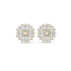 1.64 CT Marquise Diamond Floral Cluster Stud Earrings