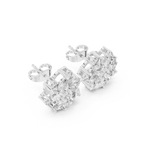 1.94 CT Marquise Diamond Floral Cluster Stud Earrings