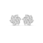 1.94 CT Marquise Diamond Floral Cluster Stud Earrings