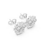 1.24 CT Marquise & Pear Diamond Floral Stud Earrings