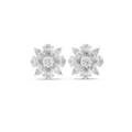 1.24 CT Marquise & Pear Diamond Floral Stud Earrings