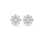 1.24 CT Marquise & Pear Diamond Floral Stud Earrings