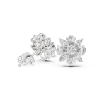1.24 CT Marquise & Pear Diamond Floral Stud Earrings