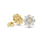 1.24 CT Marquise & Pear Diamond Floral Stud Earrings
