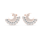 2.64 CT Pear Diamond Crescent Moon Stud Earrings