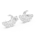 2.64 CT Pear Diamond Crescent Moon Stud Earrings