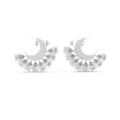 2.64 CT Pear Diamond Crescent Moon Stud Earrings