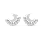 2.64 CT Pear Diamond Crescent Moon Stud Earrings