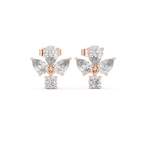 1.92 CT Pear & Round Diamond Floral Stud Earrings