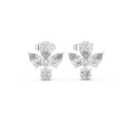 1.92 CT Pear & Round Diamond Floral Stud Earrings