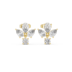 1.92 CT Pear & Round Diamond Floral Stud Earrings