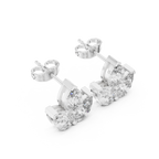 2.94 CT Pear Diamond Trio Stud Earrings
