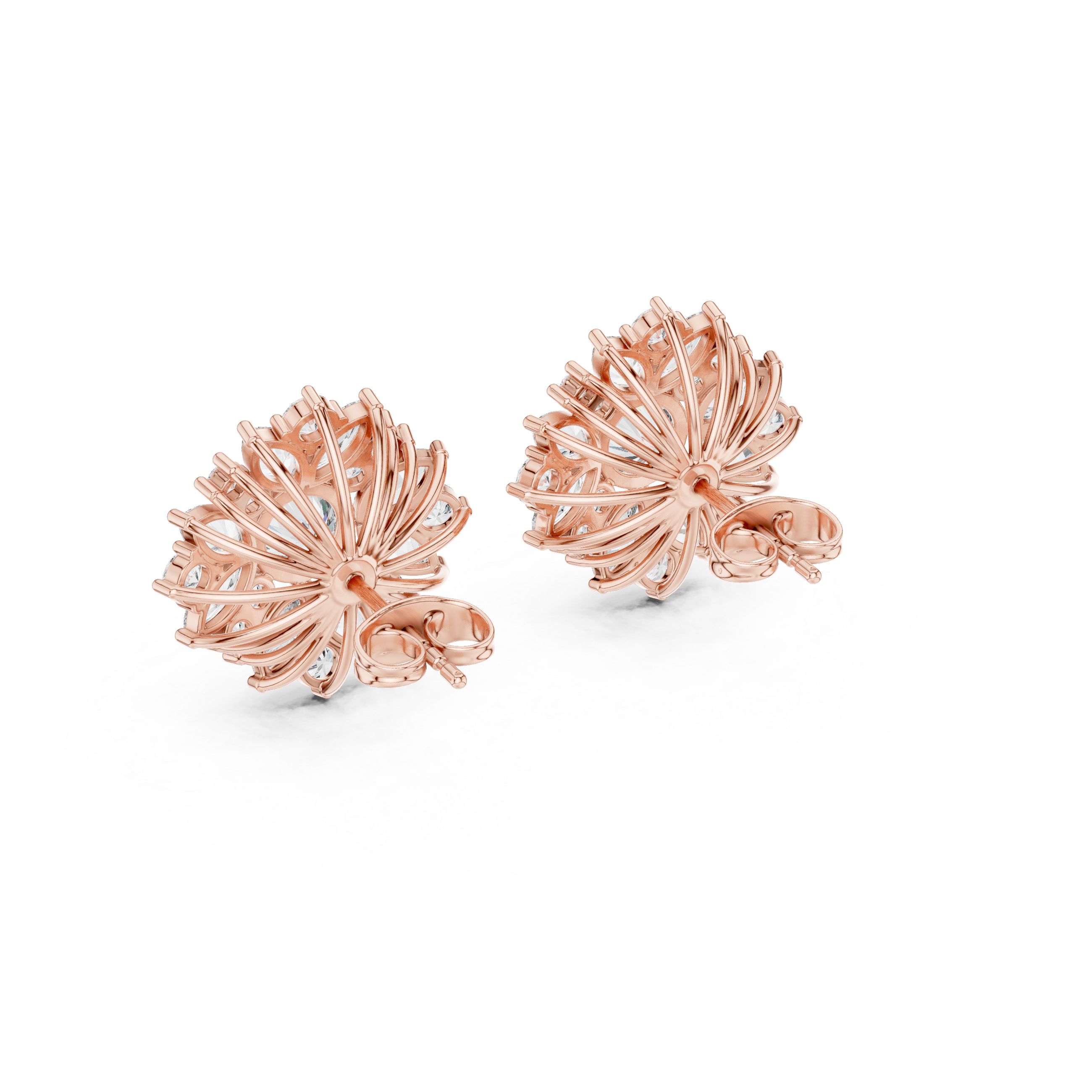 4.12 CT Marquise Diamond Floral Cluster Stud Earrings