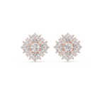 4.12 CT Marquise Diamond Floral Cluster Stud Earrings