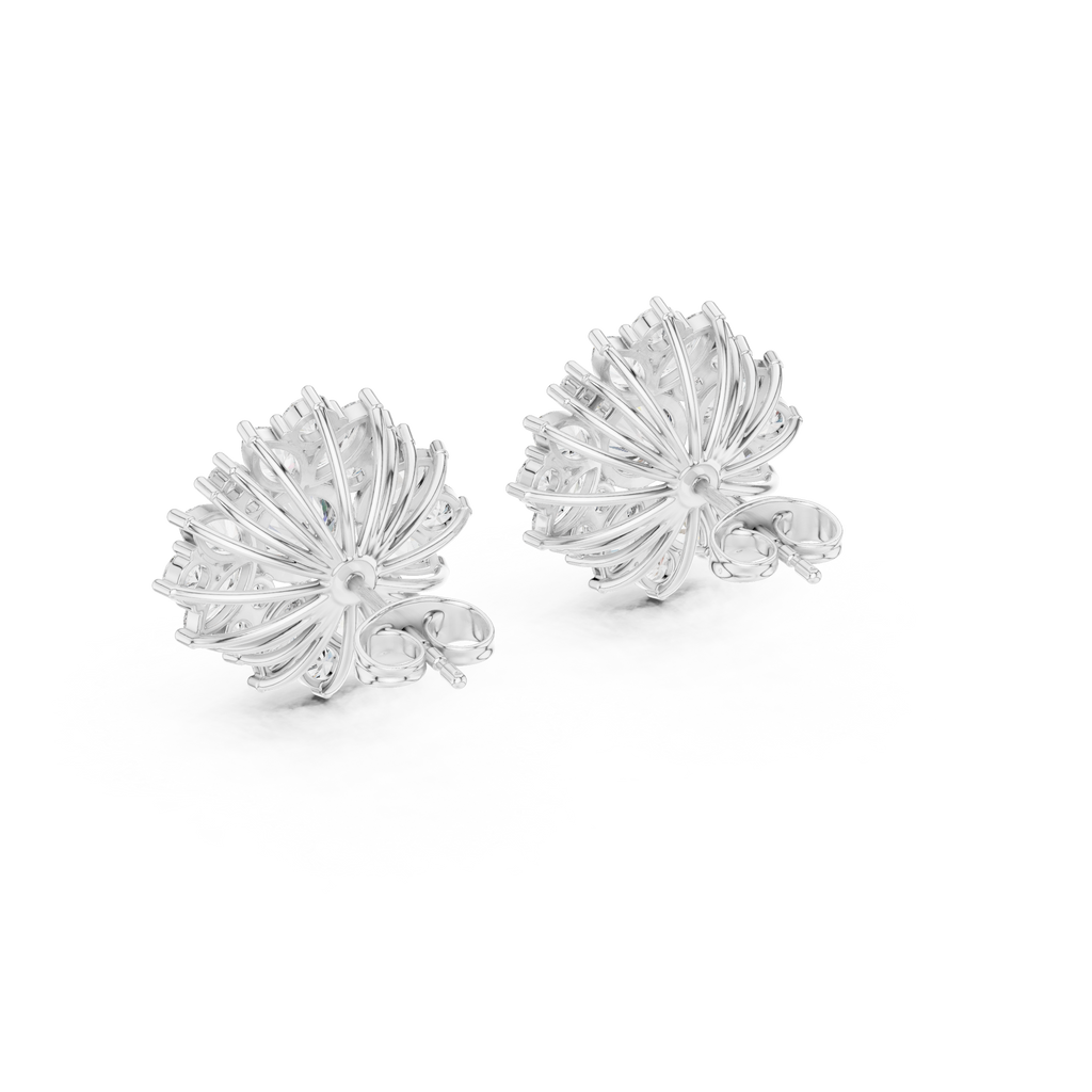 4.12 CT Marquise Diamond Floral Cluster Stud Earrings