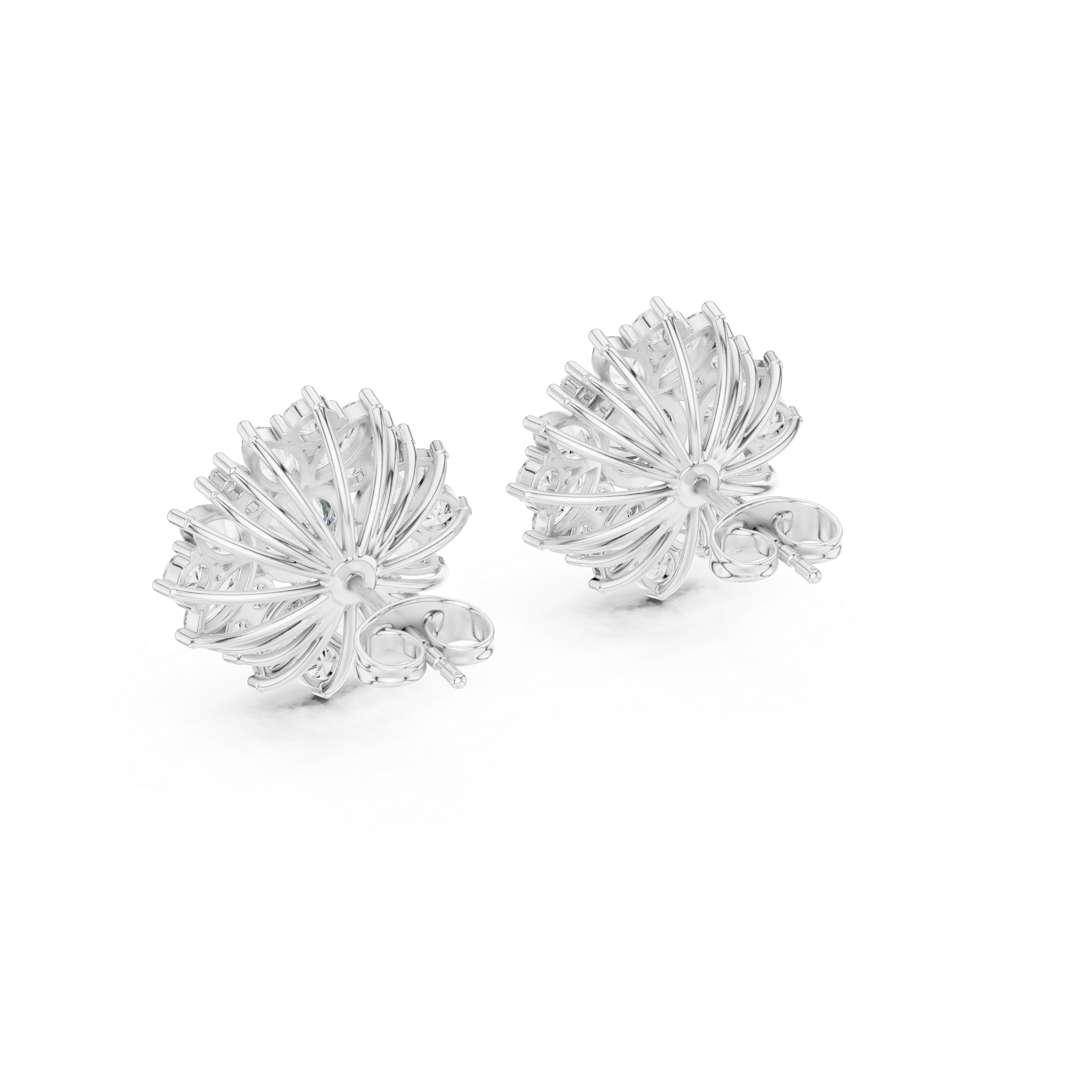 4.12 CT Marquise Diamond Floral Cluster Stud Earrings