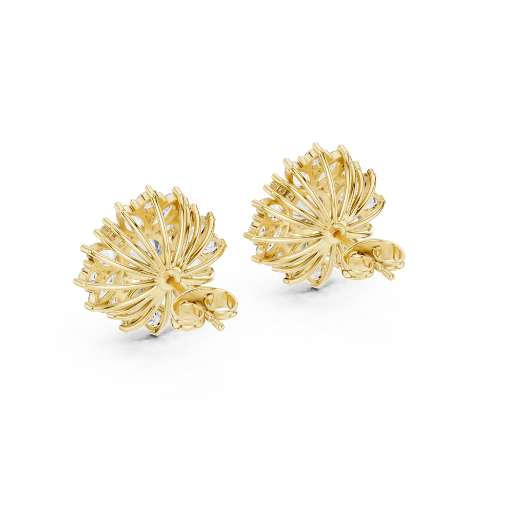 4.12 CT Marquise Diamond Floral Cluster Stud Earrings