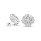 4.12 CT Marquise Diamond Floral Cluster Stud Earrings