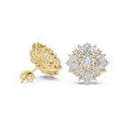 4.12 CT Marquise Diamond Floral Cluster Stud Earrings