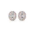 1.69 CT Oval Diamond Halo Stud Earrings