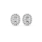 1.69 CT Oval Diamond Halo Stud Earrings