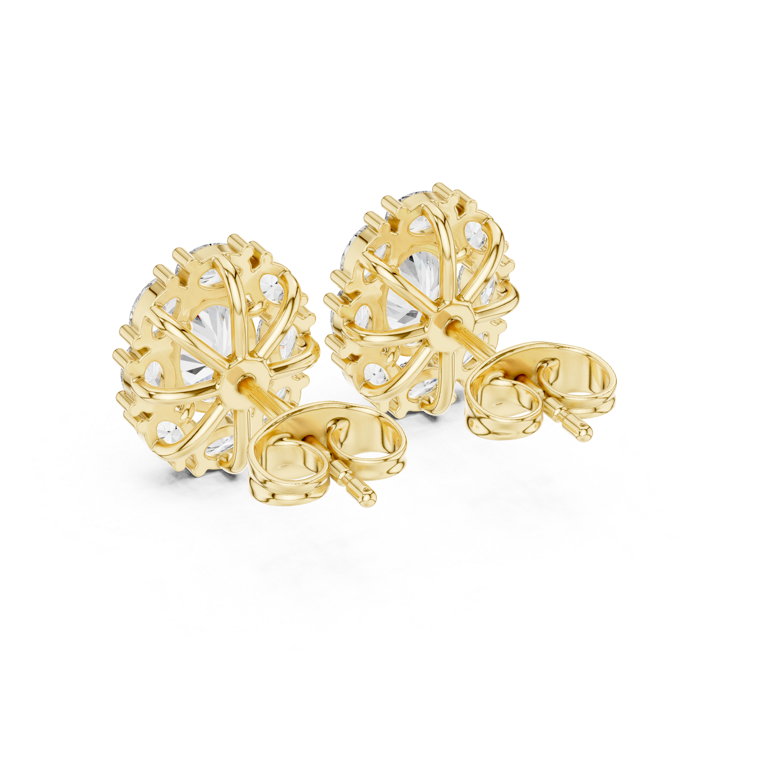 1.69 CT Oval Diamond Halo Stud Earrings