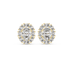 1.69 CT Oval Diamond Halo Stud Earrings