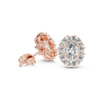 1.69 CT Oval Diamond Halo Stud Earrings