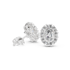 1.69 CT Oval Diamond Halo Stud Earrings