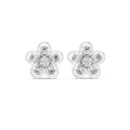 1.59 CT Oval Diamond Floral Stud Earrings